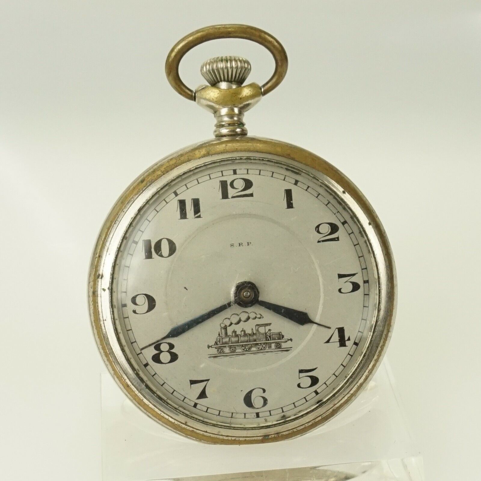 Rare RAILROAD Pocket Watch Men&#39;s Watch Watches No Spindle Duplex Roskopf... - $47.52