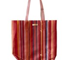 Clinique Shopping Tote Bag Beach Coral Pink Striped Vinyl - $16.04