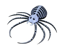 6 Foot Long Halloween Lighted Inflatable Black Skeleton Spider Yard Decoration - £44.65 GBP