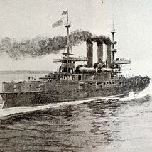 Cruiser Brooklyn Chasing Cristobal Colon Santiago 1899 Victorian Print D... - $550.13 MXN