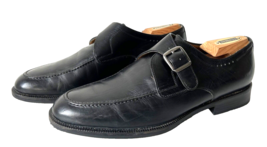 Johnston &amp; Murphy Black Leather Monk Strap Loafers - Mens&#39; Dress Shoes 10M/44 - £29.98 GBP