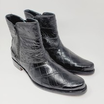 Mauri Men&#39;s Ankle Boots Sz 9.5 M alligator Ostrich Black Made In Italy - $575.00