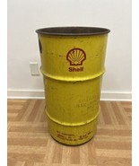 Vintage OIL BARREL Shell advertising metal trash garbage can drum waste ... - £110.08 GBP