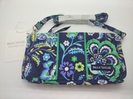 Bella Taylor Quilted Floral TriFold Wallet/Crossbody Blue New - £6.32 GBP