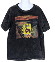 2021 SpongeBob Squarepants T-Shirt Size XS Distressed Black Denim Look Art Spoof - £10.27 GBP