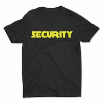 Security T-Shirt Front &amp; Back Men&#39;s Event Staff Tee Black Neon Yellow - £9.18 GBP+