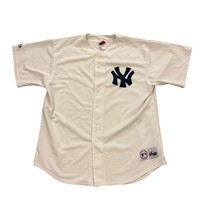 Vintage Y2k New York Yankees Majestic MLB White Stitched Jersey Men&#39;s XL - $911.34 MXN