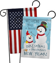 Snowman Wishing You - Impressions Decorative USA - Applique Garden Flags... - £24.75 GBP