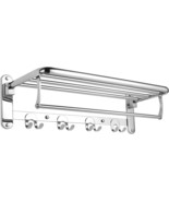 304 Stainless Steel Towel Holder, Polished Silver, 24-Inch Towel Shelf With - £51.03 GBP