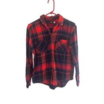 BDG Womens XS Flannel Red Blue Plaid Button Up Shirt Long Sleeve Casual ... - $17.99