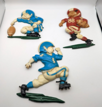 Vintage 1976 Metal Football Players HOMCO Wall Plaques Boys Room Décor Sports - £15.45 GBP