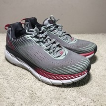 Hoka One One Clifton 5 Womens Sz 9.5 Running Sneakers Shoes Gray Red Bur... - $49.45