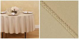 70&quot; Round Polyester Tablecloth for Wedding Event Banquet Party - Beige - P01 - £26.62 GBP