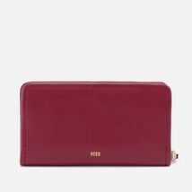 HOBO Cass Large Wallet In Pebbled Zip Leather, Burgundy Wine Red,NWT - $115.00