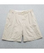 Brooks Brother Golf Shorts Mens 36 Tan Khaki Chino Pleated Outdoor - $34.55 CAD