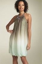 ABS by Allen Schwartz Ombré Silk Dress Sz 10 Powder Blue - £69.13 GBP