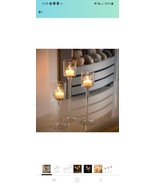 Glass Candle Holder Hurricane Tall High Tea Light Candleholders Holders ... - $35.63