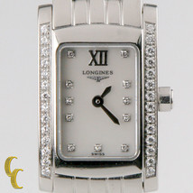 Longines Women&#39;s Stainless Steel Dolce Vita Quartz Watch Diamond Dial &amp; Bezel - £1,194.20 GBP