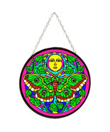 Moth Round Stained Glass Suncatcher 6 x 6&quot; - $28.52 CAD