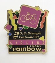 Rainbow Foods U.S. Olympic Festival 1990 CYCLING Lapel Hat Pin - £4.48 GBP