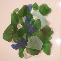Sea Glass, Decorative Accent Gems, Green Blue White Stones, 11oz bag