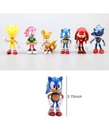6 Pack Sonic The Hedgehog Action Figures Toys ， Toy  2.4&#39;&#39; Tall Sonic Th... - £13.40 GBP