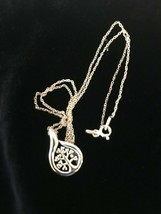 Dainty 925 Marked Silver Chain with Silvertone Family is Love Tree in Teardrop  - £11.00 GBP