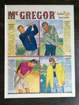 Vintage 1950 McGregor Golden Tee Gold Sportswear Full Page Original Colo... - $6.64