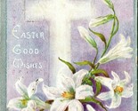 Easter Good Wishes Cross Flowers 1911 DB Postcard E3 - $8.86
