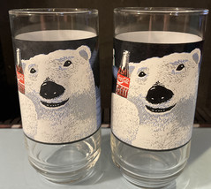 Set Of 2 Vintage Always Coca Cola - Always Cool Polar Bear Drinking Glas... - $240.94 MXN