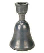 PAIR OF VTG PEWTER BELL AND CANDLESTICK COMBINATION, ANVIL MAKERS MARK - $11.75