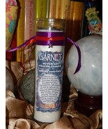 Genuine GARNET PRAYER CANDLE - Contains Genuine Garnets - Unscented  - £11.75 GBP