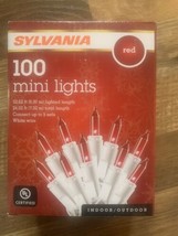 Sylvania 100 Mini lights Red,  White wire Indoor/Outdoor Christmas Lights - £35.02 GBP