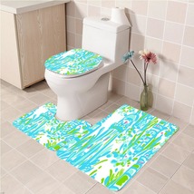 3Pcs/set High Beams Lilly Pulitzer Bathroom Toliet Mat Set Anti Slip Bath Mat - £26.51 GBP+