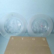 Avon Hummingbird Crystal Desert Plates Set Of 2 New Box Not Perfect - $39.59