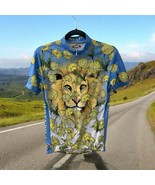 Primal SIZE Large Short-Sleeve Cycling Jersey Floral Lion Print Zip blue... - $38.44 CAD
