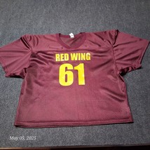 VTG Red Wing Mesh Jersey #61 Football Maroon A4 Size Large - $24.45