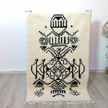 Beni ourain rug, Authentic Moroccan rug, Berber carpet, Genuine Wool rug - £1,075.78 GBP
