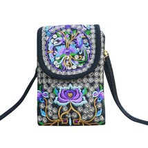  crossbody shoulder wallet purse handbag pouch ethnic style embroidered bag flip canvas thumb200