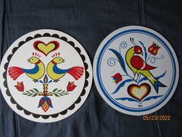 set of 2 vintage Jacob Zook Birds Trivet / Hot Plates - $20.00