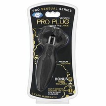 SILICONE PRO SERIES ANAL PLUG LARGE VIBRATING BUTT PLUG BLACK - $16.82