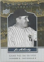 Joe Mc Carthy 2008 Topps Yankee Stadium Legacy # YSL942 - £1.38 GBP