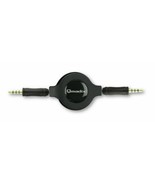 Qmadix Retractable 3.5mm Auxiliar Audio Cable, Negro - $167.60 MXN