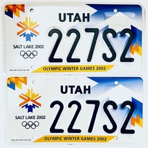 2002 United States Utah Olympic Winter Games Passenger License Plate 227S2 - £30.22 GBP