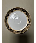 Pegasus Fine Porcelain Saucer Black &amp; Gold Trim Appr 6” Across - Set Of ... - $66.54 CAD