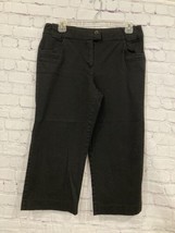 New Directions Women&#39;s size 8 stretch pants Black Capri jeans zip button - $8.41