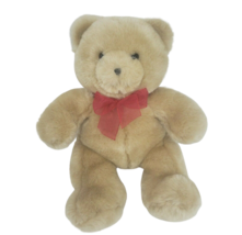 12" Michaels Store 2004 Brown Teddy Bear W/ Red Bow Stuffed Animal Plush Toy - $46.55