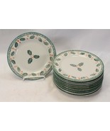 Montgomery Ward Holly Christmas Salad Plates 7 1/2&quot; Set of 10 Xmas - $918.35 MXN