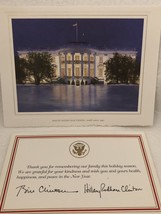 2 Bill Clinton Hillary White House Christmas 1997 + Happy New Year Cards Card - £18.17 GBP