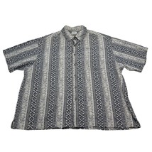 Fieldmaster Shirt Men 2XL Blue Striped Geometric Short Sleeve Button Up ... - $18.69
